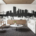 Toledo Ohio Skyline Black & White Mural Wallpaper - room preview 02