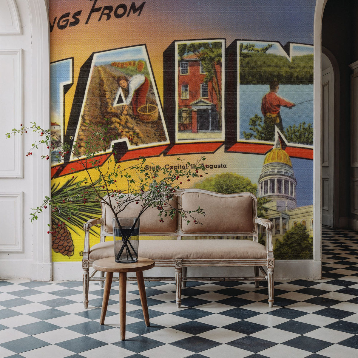 Greetings From the Pine State Mural Wallpaper - room preview 02
