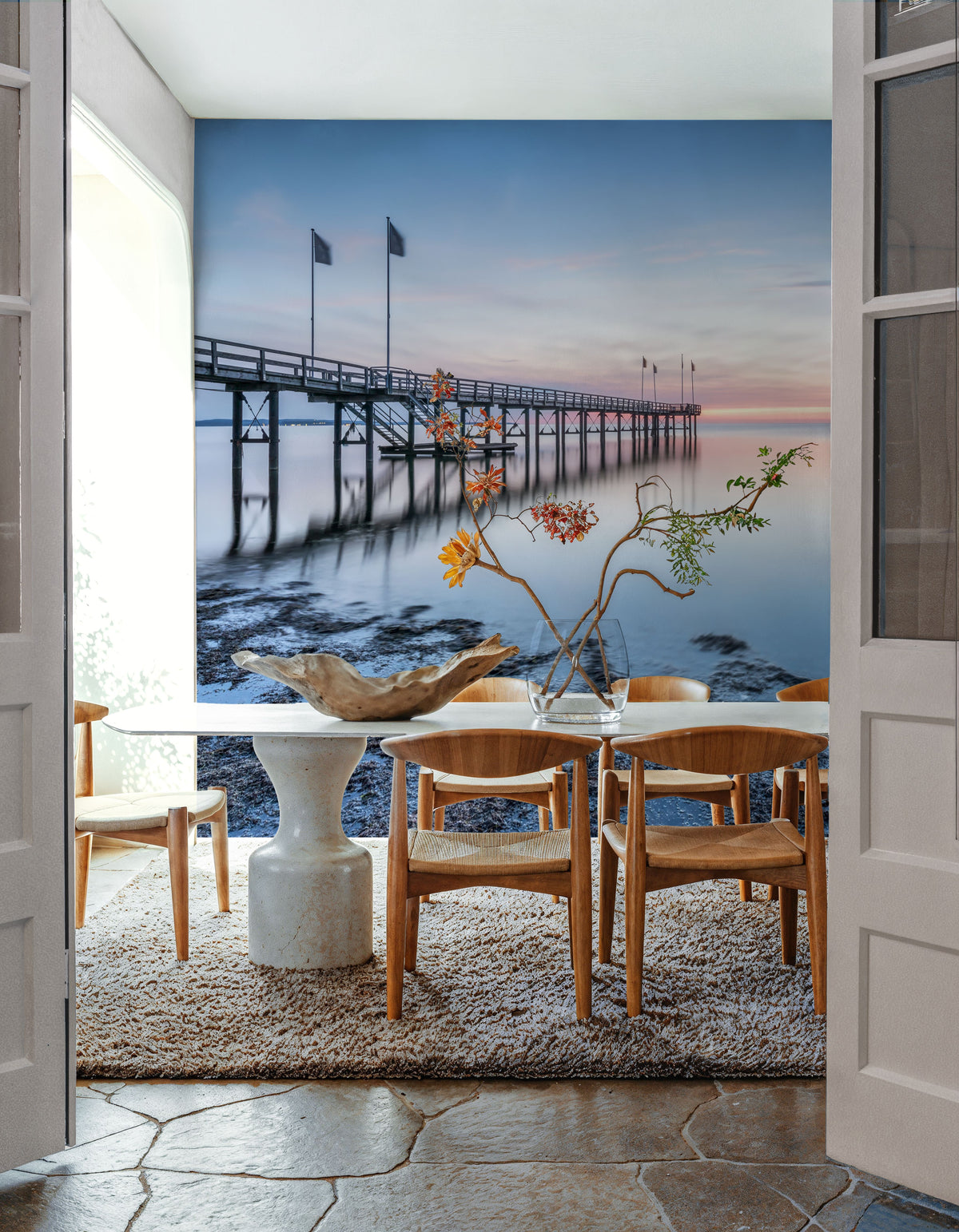 Wooden Pier Mural Wallpaper - room preview 02