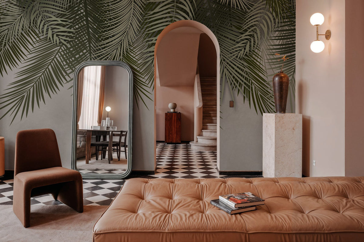 Home Grown Palms Mural Wallpaper - Neutral Tone - room preview 02