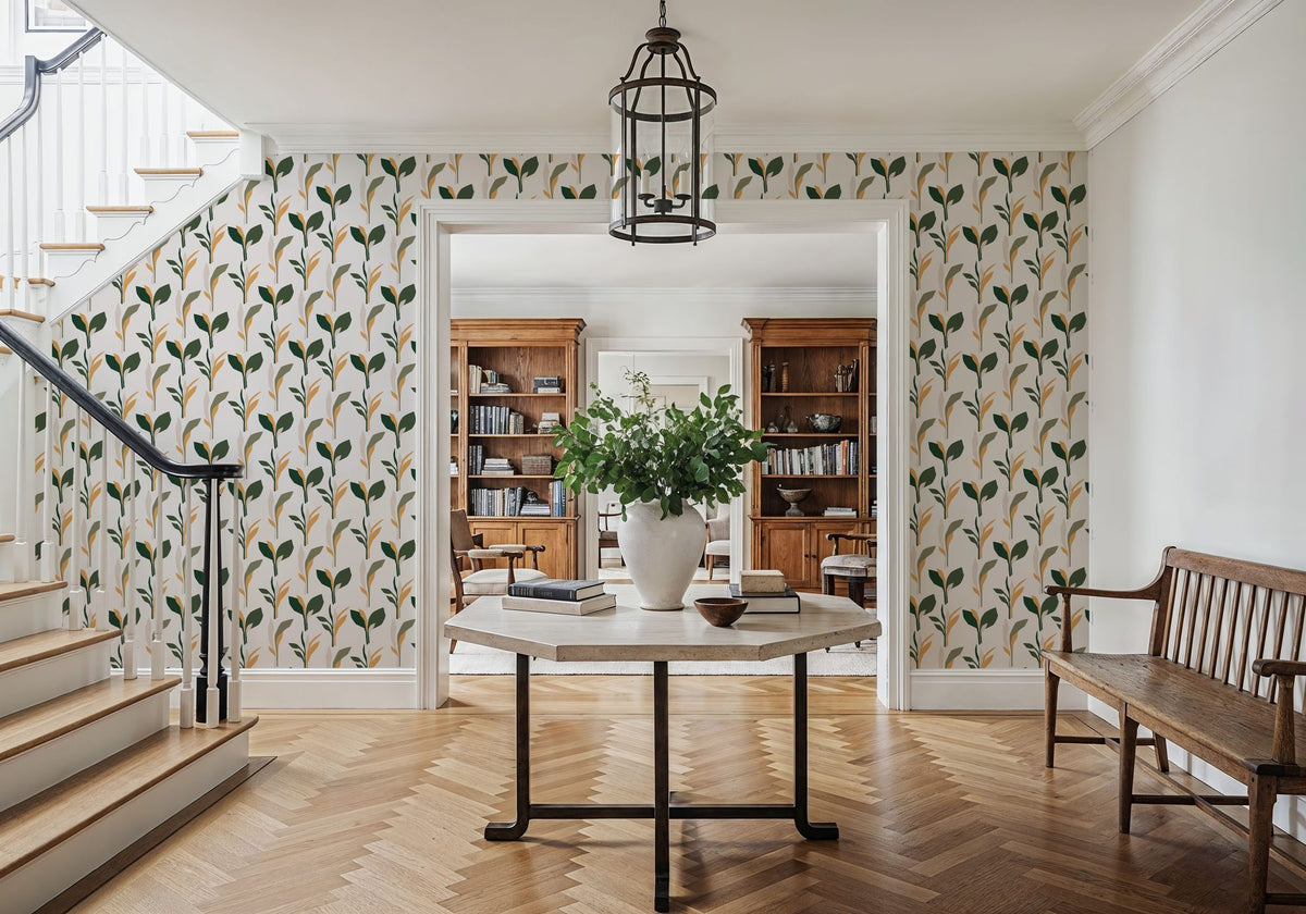 Spray of Leaves Mural Wallpaper - room preview 02