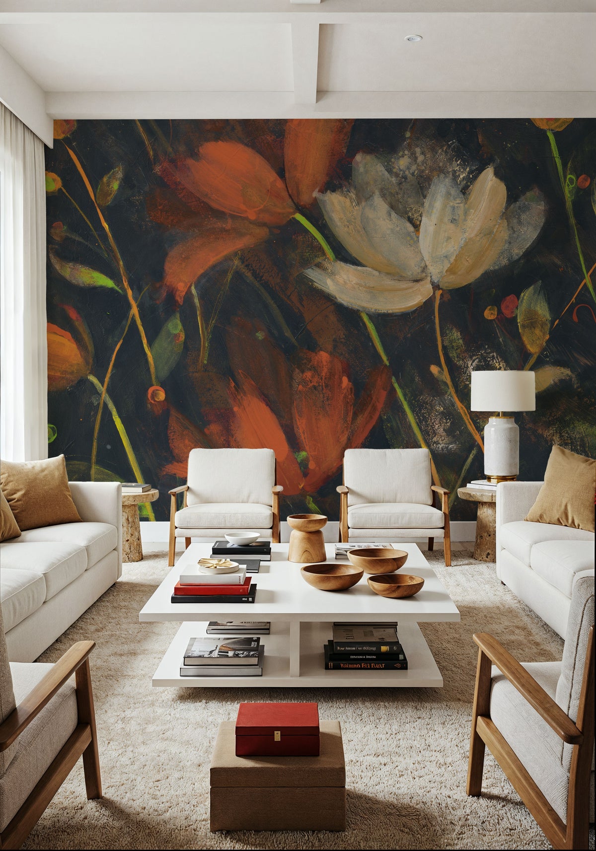 Moonlight Garden I Spice Mural Wallpaper - room preview 02