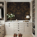 Shielded Leaf Brown Mural Wallpaper - room preview 02