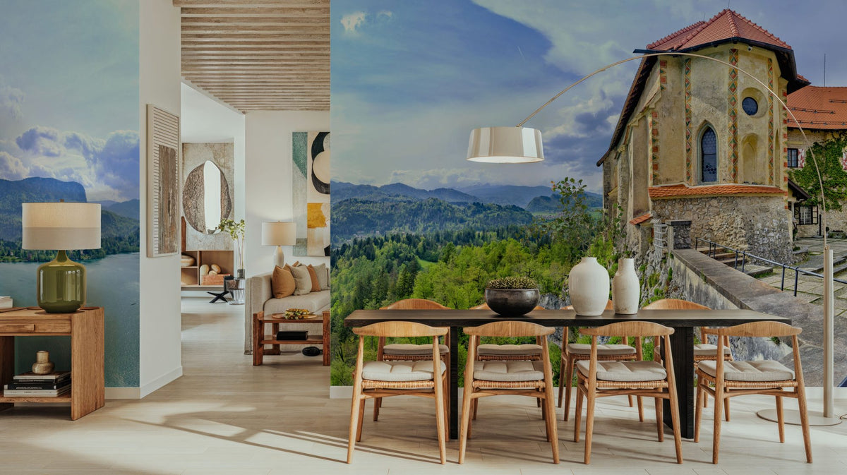 Cliffside Sanctuary Mural Wallpaper - room preview 02
