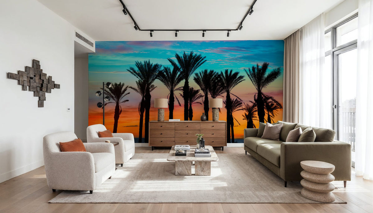 Miami Palms Mural Wallpaper - room preview 02
