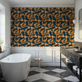 Koi Fish, Ocean Blue Mural Wallpaper - room preview 02