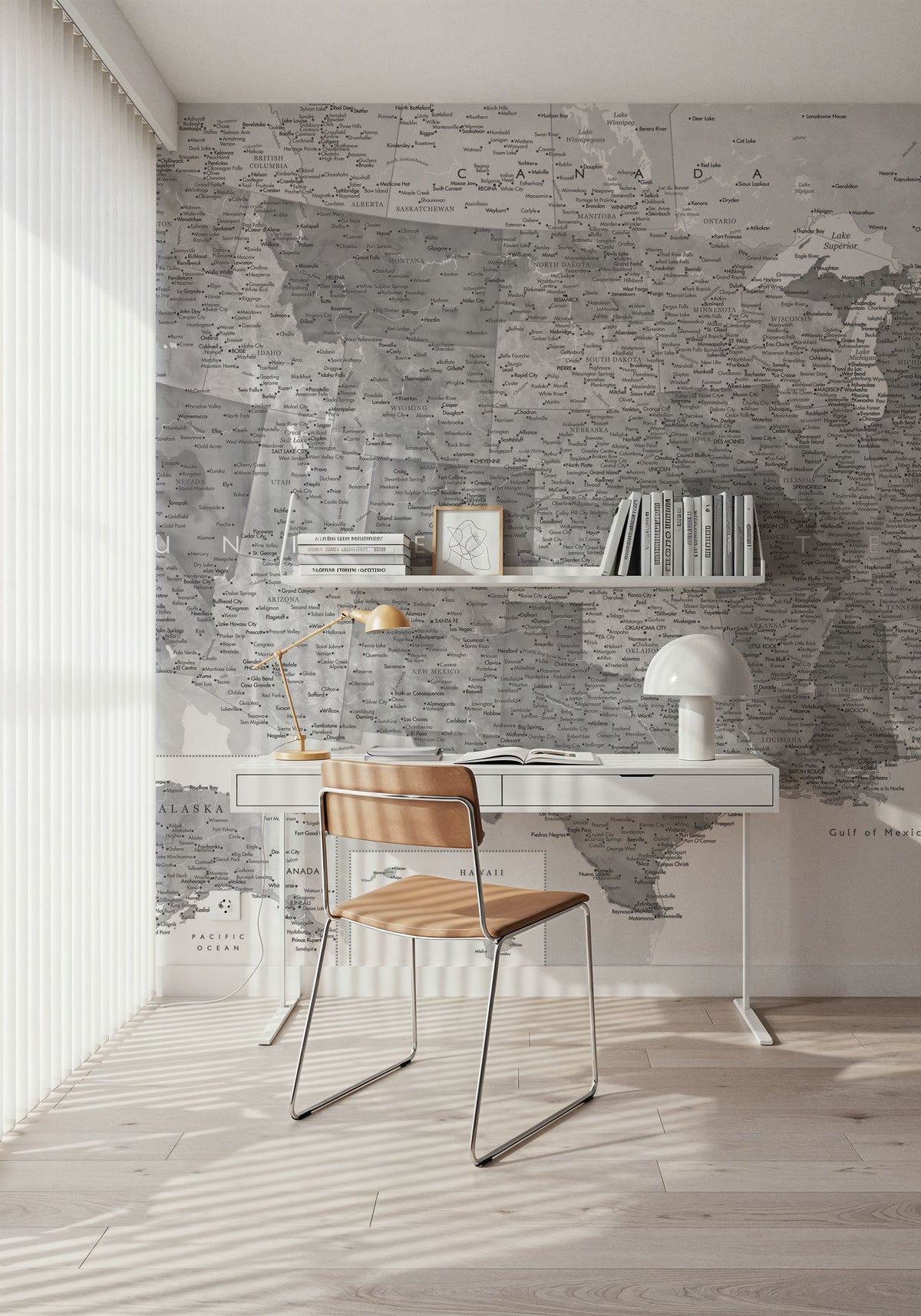 US Map Detailed - Jimmy Mural Wallpaper - room preview 02