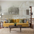 White Barn Meadow Neutral Mural Wallpaper - room preview 02