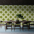 Green Clover Geometry Mural Wallpaper - room preview 02