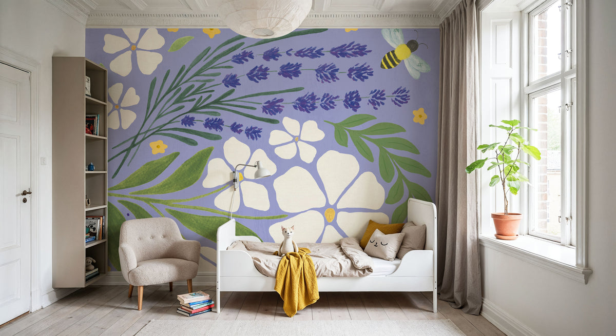 Lavender Garden III Purple Mural Wallpaper - room preview 02