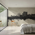 Myrtle Beach South Carolina Skyline Concrete Mural Wallpaper - room preview 02