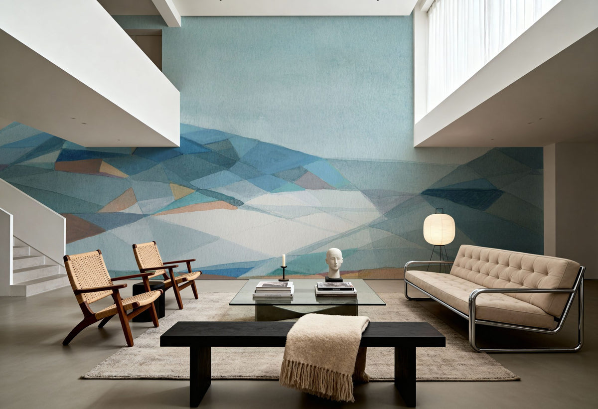 Geo Mountain Mural Wallpaper - room preview 02
