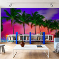Miami Palm Sunset Mural Wallpaper - room preview 02