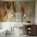 Golden Abstract Composition Mural Wallpaper - room preview 02