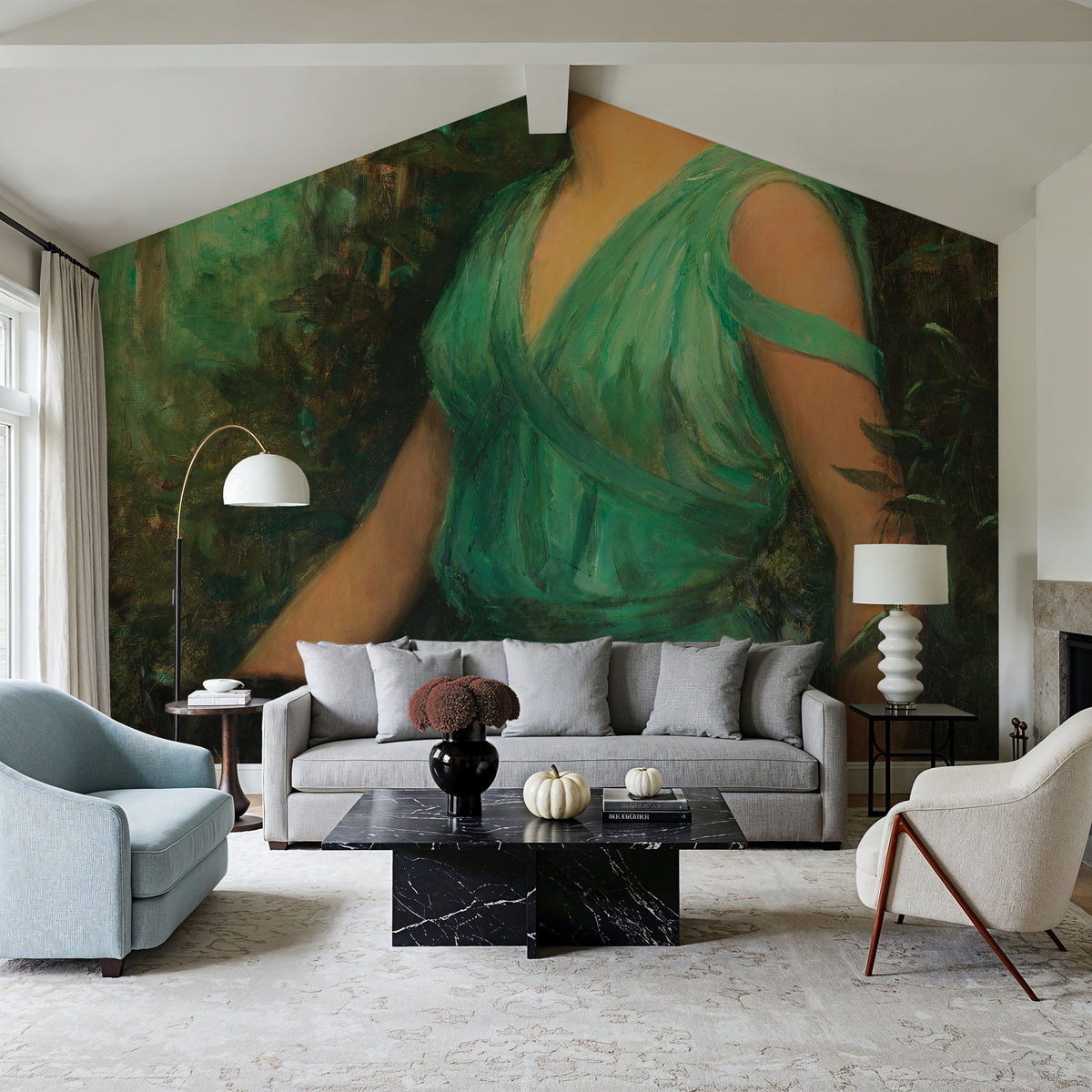 The Black Orchid Mural Wallpaper - room preview 02