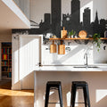 Lyon France Skyline Black & White Mural Wallpaper - room preview 02