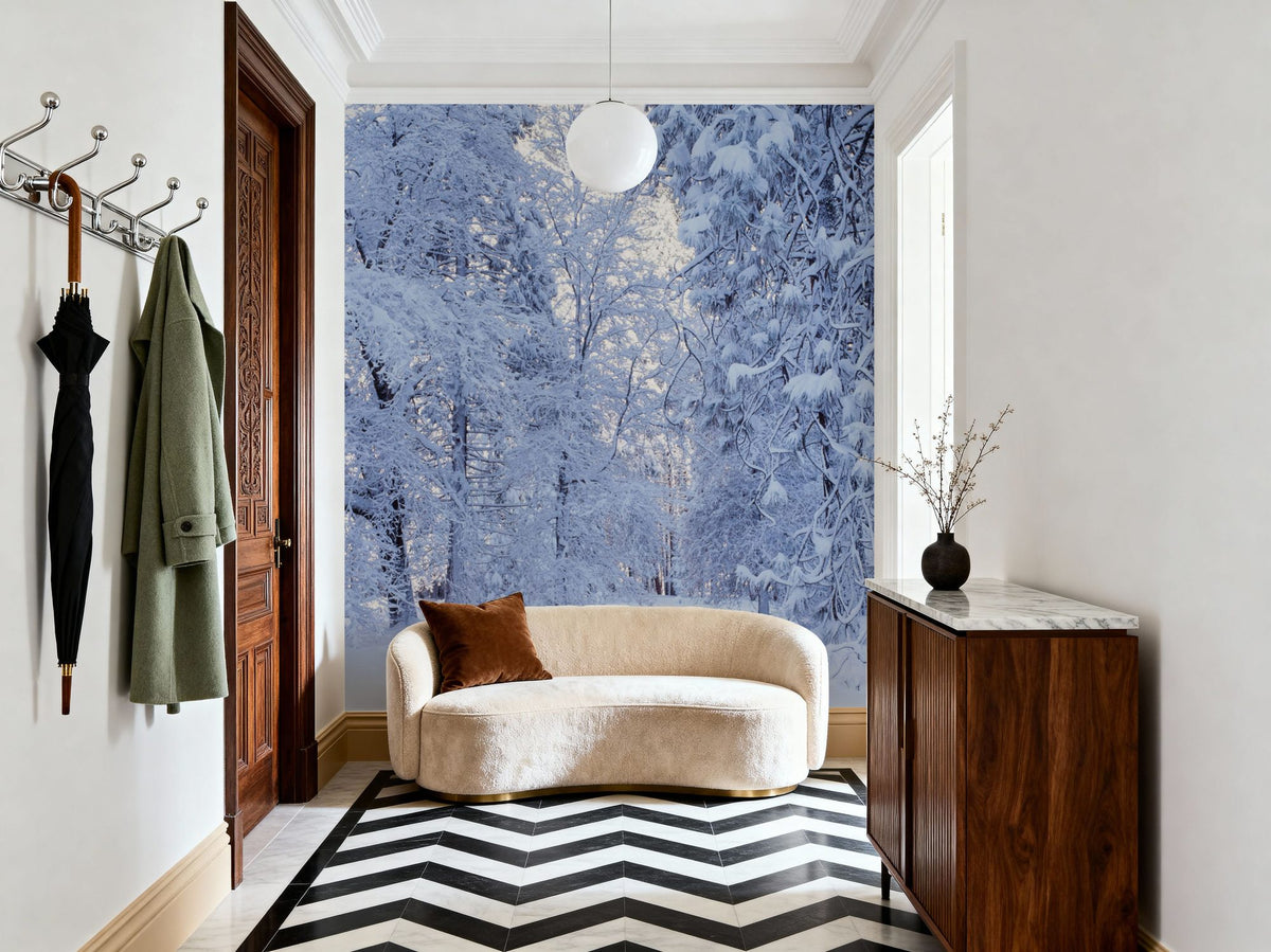Snow-Laden Forest Mural Wallpaper - room preview 02