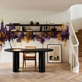 Wroclaw Poland Skyline Purple & Gold Mural Wallpaper - room preview 02