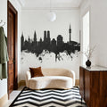 Munich Skyline Black & White Mural Wallpaper - room preview 02