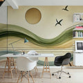 Serenity Sunset View in Art Deco Mural Wallpaper - room preview 02