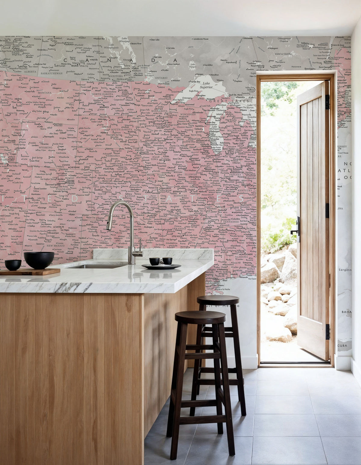 US Map Detailed - Gopi Mural Wallpaper - room preview 02