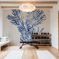 Shibori Coral I on Linen Mural Wallpaper - room preview 02
