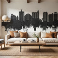 Sarasota Florida Skyline Black & White Mural Wallpaper - room preview 02