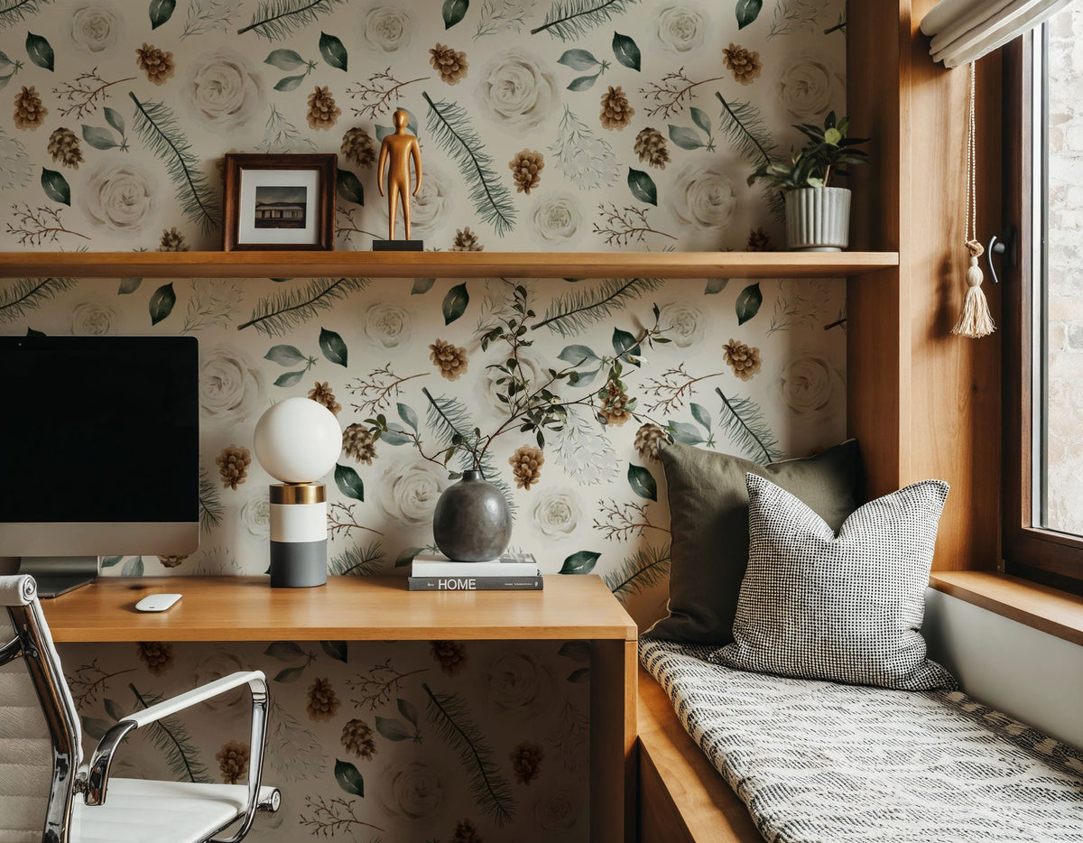 Winter Green Mural Wallpaper - room preview 02