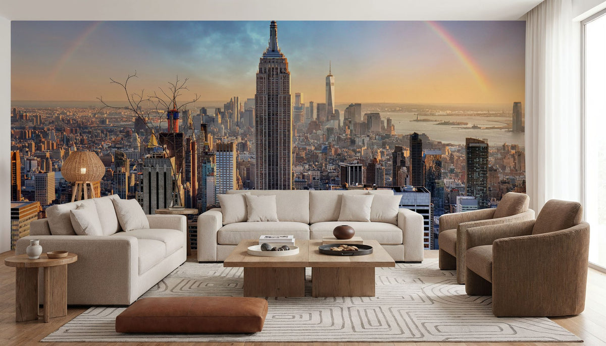 Rainbow Over New York City Mural Wallpaper - room preview 02