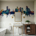 Fujairah Skyline Blue & Bronze Mural Wallpaper - room preview 02