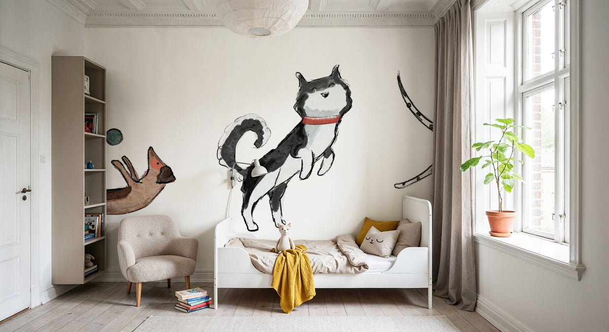 Let's Play Dogs Mural Wallpaper - room preview 02
