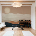 Mojave Mountains and Moon Mural Wallpaper - room preview 02