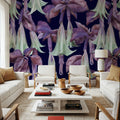 Purple Trumpet Bloom Mural Wallpaper - room preview 02