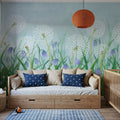Dandelion Meadow, Blue Mural Wallpaper - room preview 02