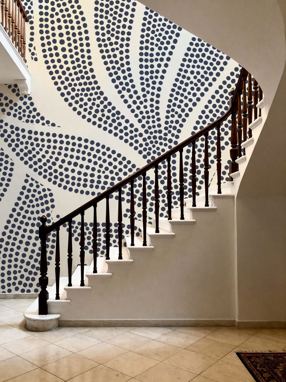 Stippled Leaf Mural Wallpaper - room preview 02