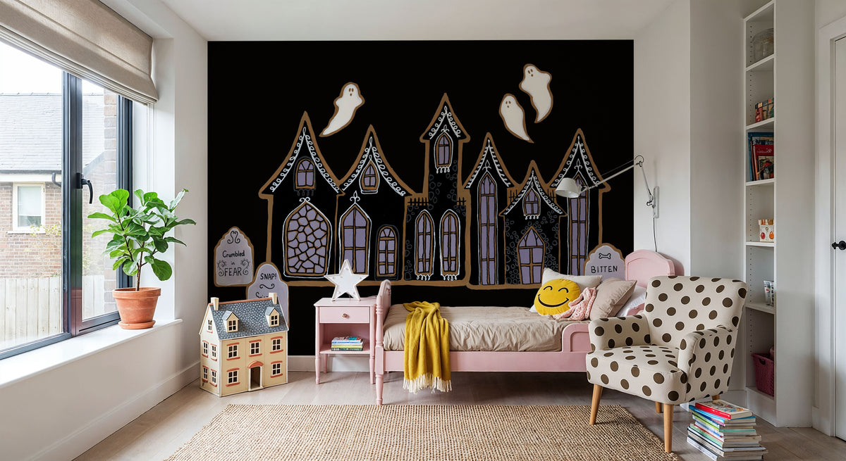 Spooky Gingerbread Manor V Mural Wallpaper - room preview 02