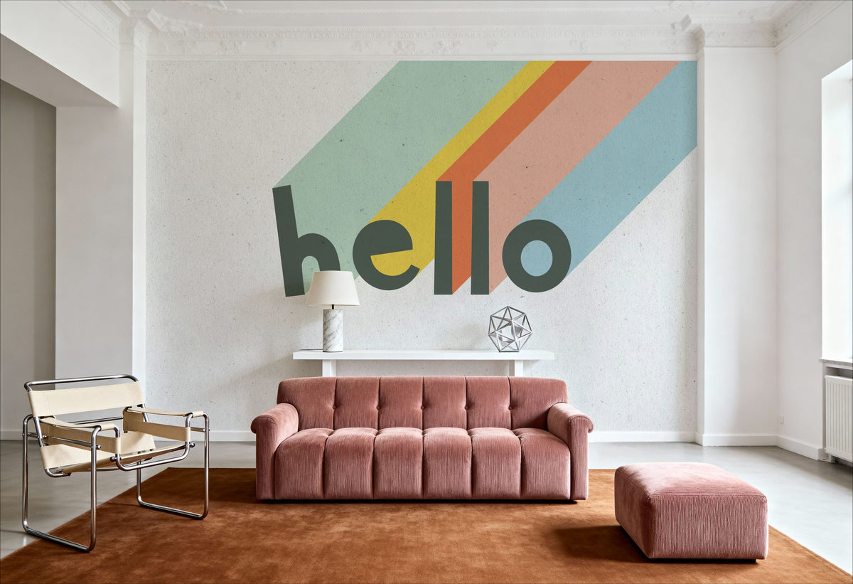 Hello Rainbow Mural Wallpaper - room preview 02