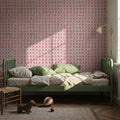 Mixed Red Circles Inverse Mural Wallpaper - room preview 02