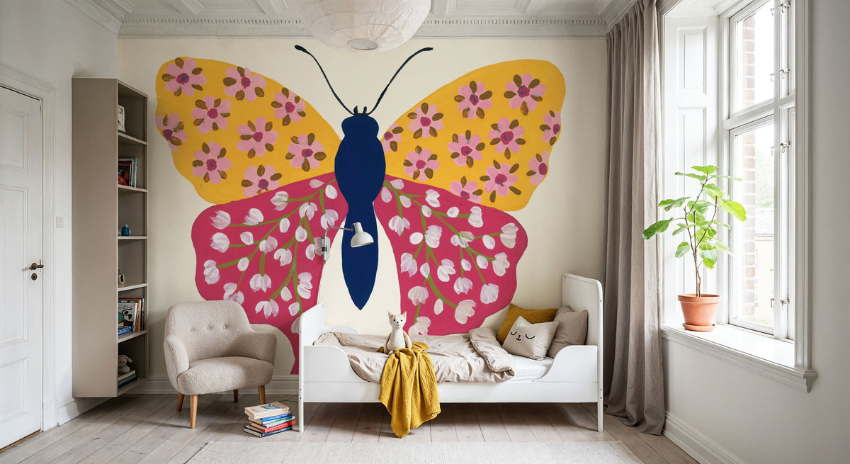 Blooming Butterfly IV Mural Wallpaper - room preview 02