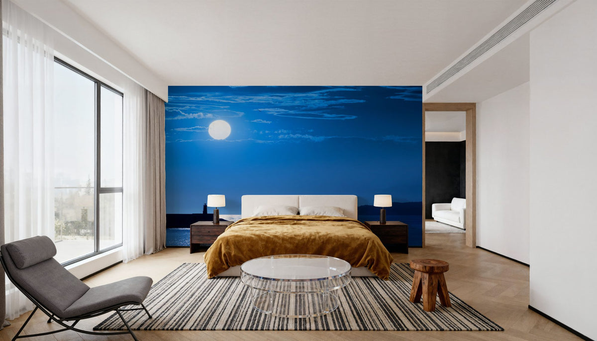 Blue Sunrise Mural Wallpaper - room preview 02