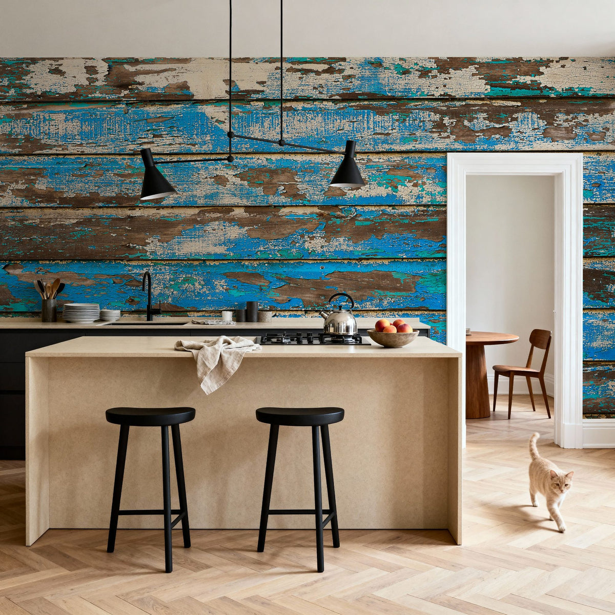 Coastal Weathered Boards Mural Wallpaper - room preview 02