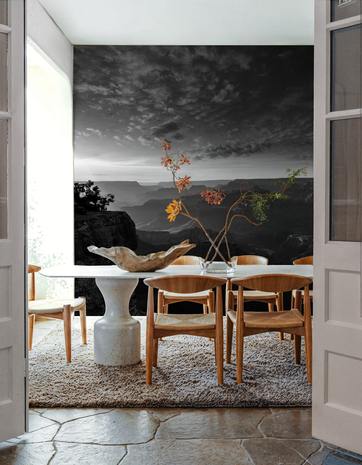 Grand Canyon Sunset BW Mural Wallpaper - room preview 02