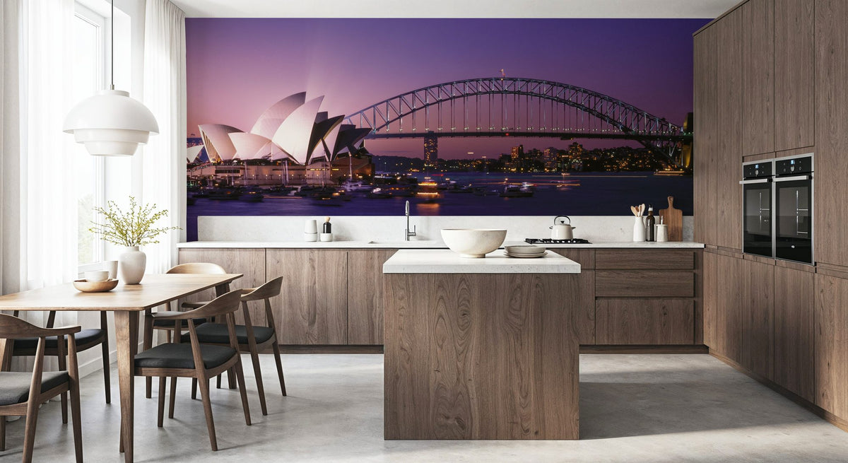 Sydney Harbor Twilight Mural Wallpaper - room preview 02