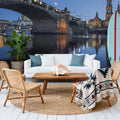 Twilight Bridge Mural Wallpaper - Blue Tone - room preview 02