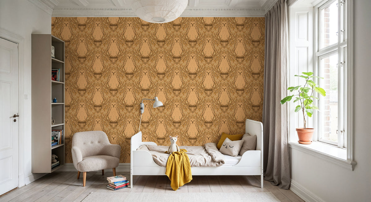 Harvest Owl Mural Wallpaper - room preview 02