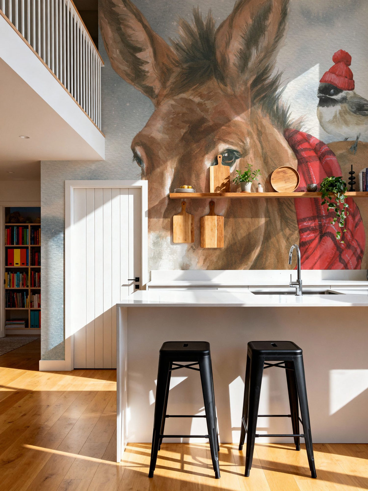 Winter Donkey Mural Wallpaper - room preview 02
