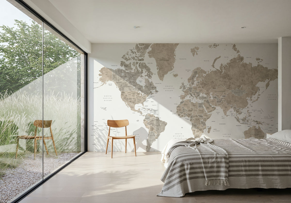 World Map - Abey Mural Wallpaper - room preview 02