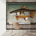 Brook Trout Birch Border Mural Wallpaper - room preview 02