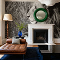Golden Old Lion Square BW Mural Wallpaper - room preview 02