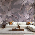 Big Orchids Purple Mural Wallpaper - room preview 02